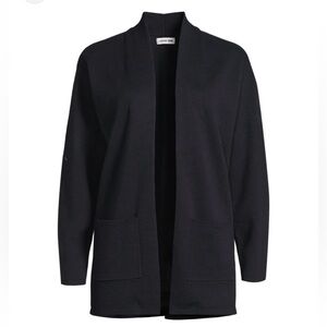 Papaya black open-front knit cardigan